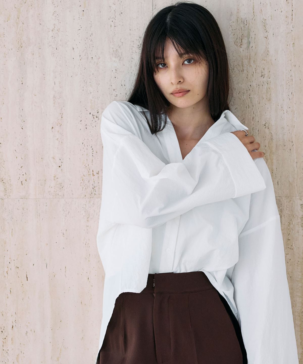 【宮本茉由さんカタログ着用】スキッパーシャツ