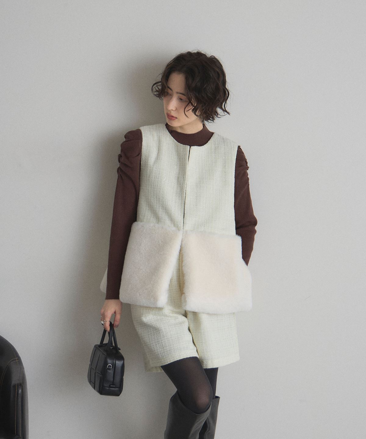 【FINAL SALE】ツイードショートパンツ（10-201443とセットアップ可能）＊SALE品につき返品/交換/注文確定後の変更キャンセル不可＊