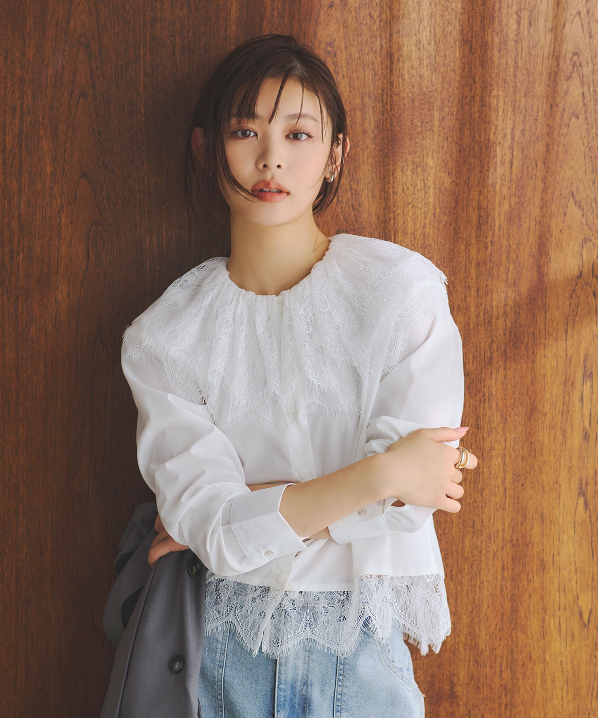 【古畑星夏さん着用】レースカラーブラウス