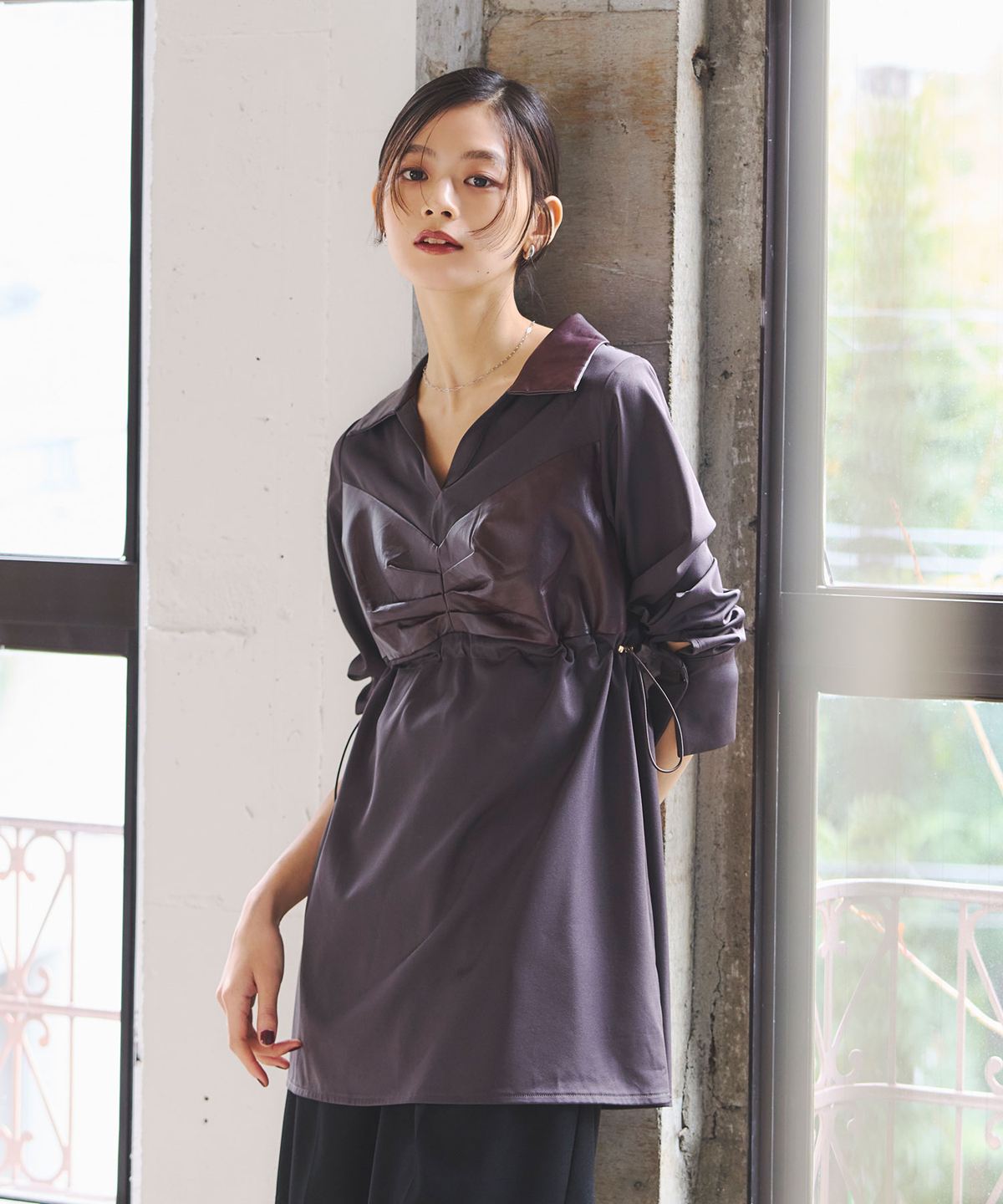 レザードッキングシャツ