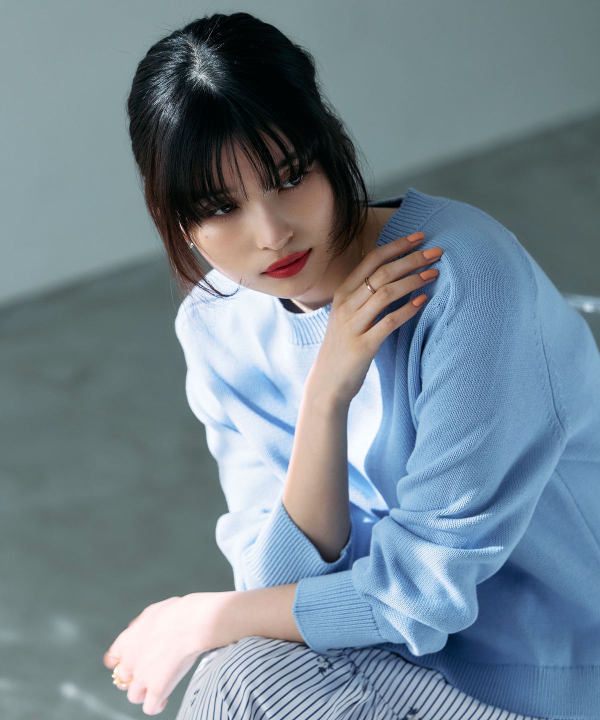 コットンクルーニット