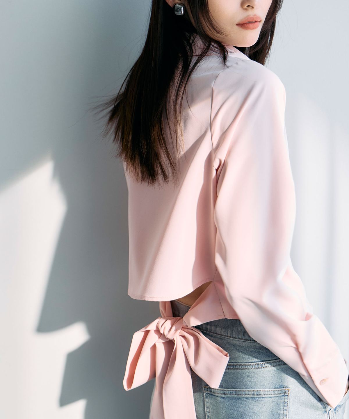 バックリボンブラウス