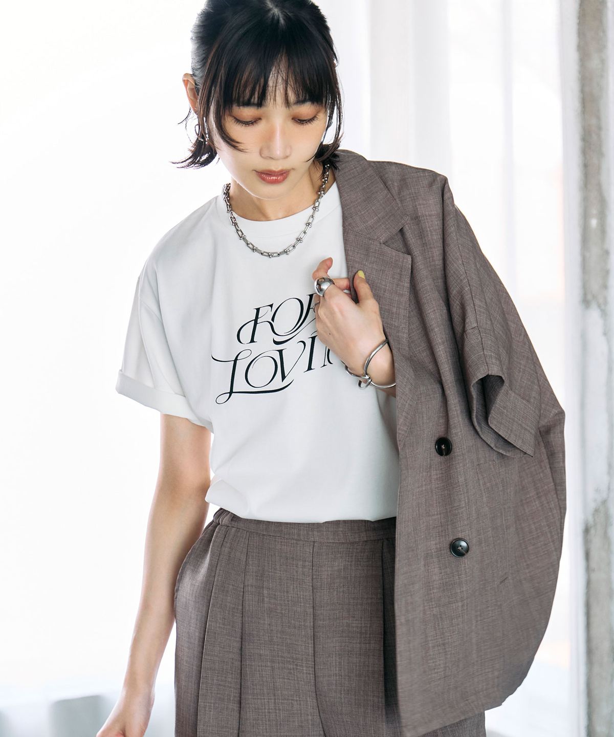 【接触冷感・汗染み防止・UVカット】ロゴTシャツ