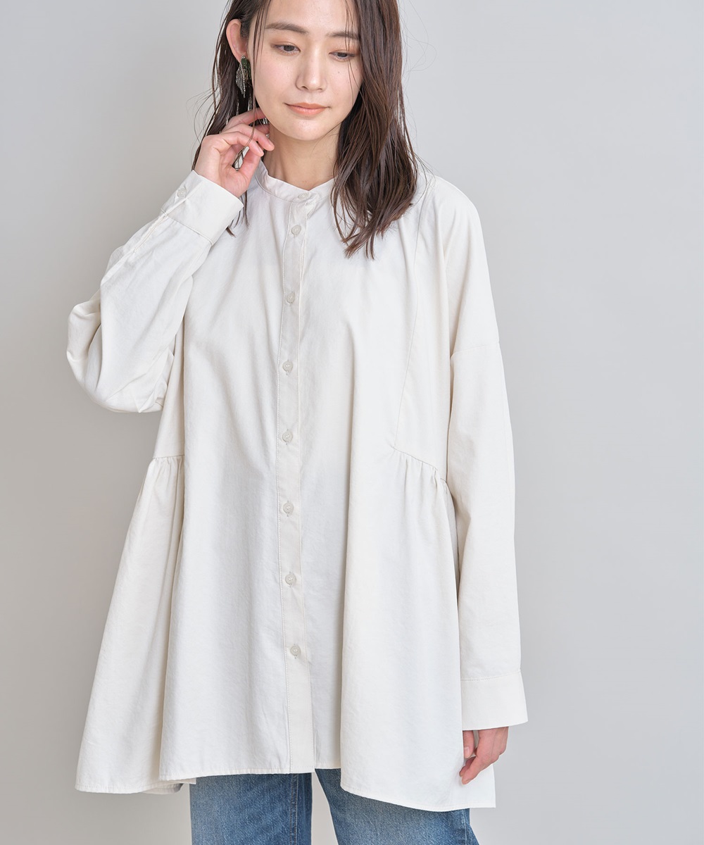 ピーチツイルロー切替オーバーチュニック《一部店舗のみ入荷》