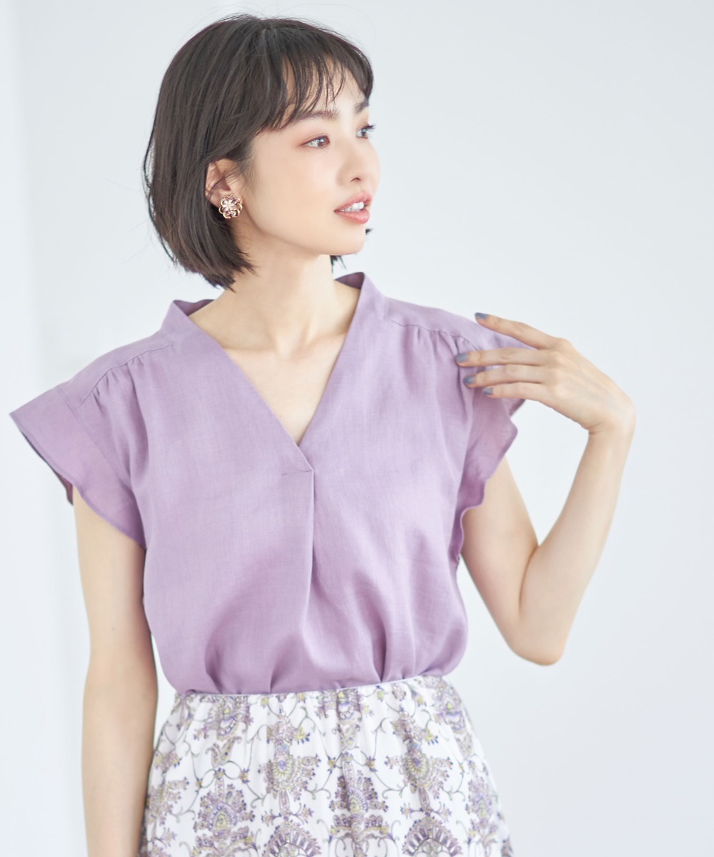 6月12日午前0:00再販！フレンチリネンスキッパーブラウス