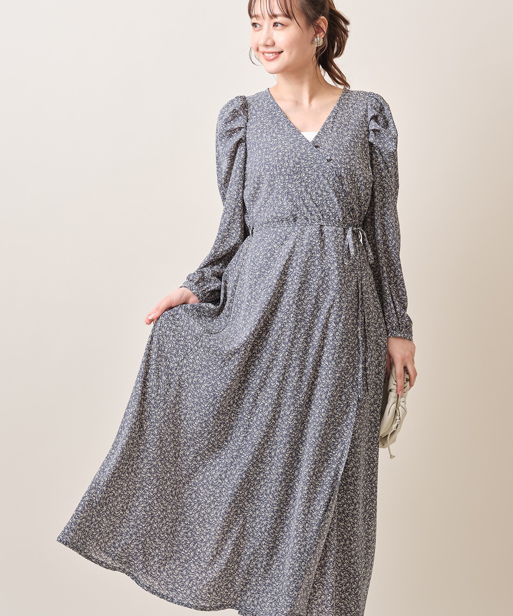 カシュクール釦デザインワンピース《一部の店舗のみ入荷》