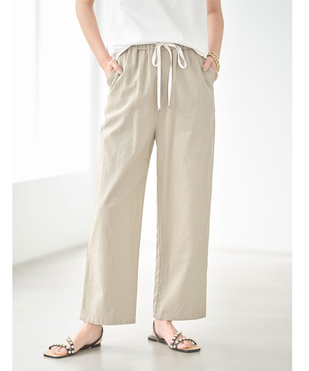《early summer》麻レーヨンキャンバスストレートパンツ《一部店舗のみ入荷》