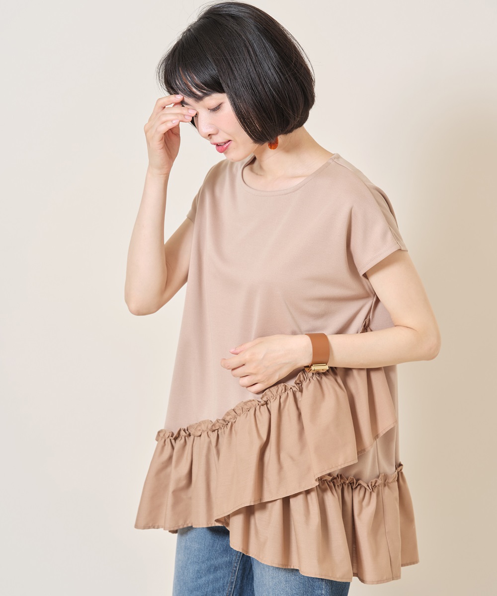 ランダムギャザーカットプルオーバー《MONOTONE COLLECTION》