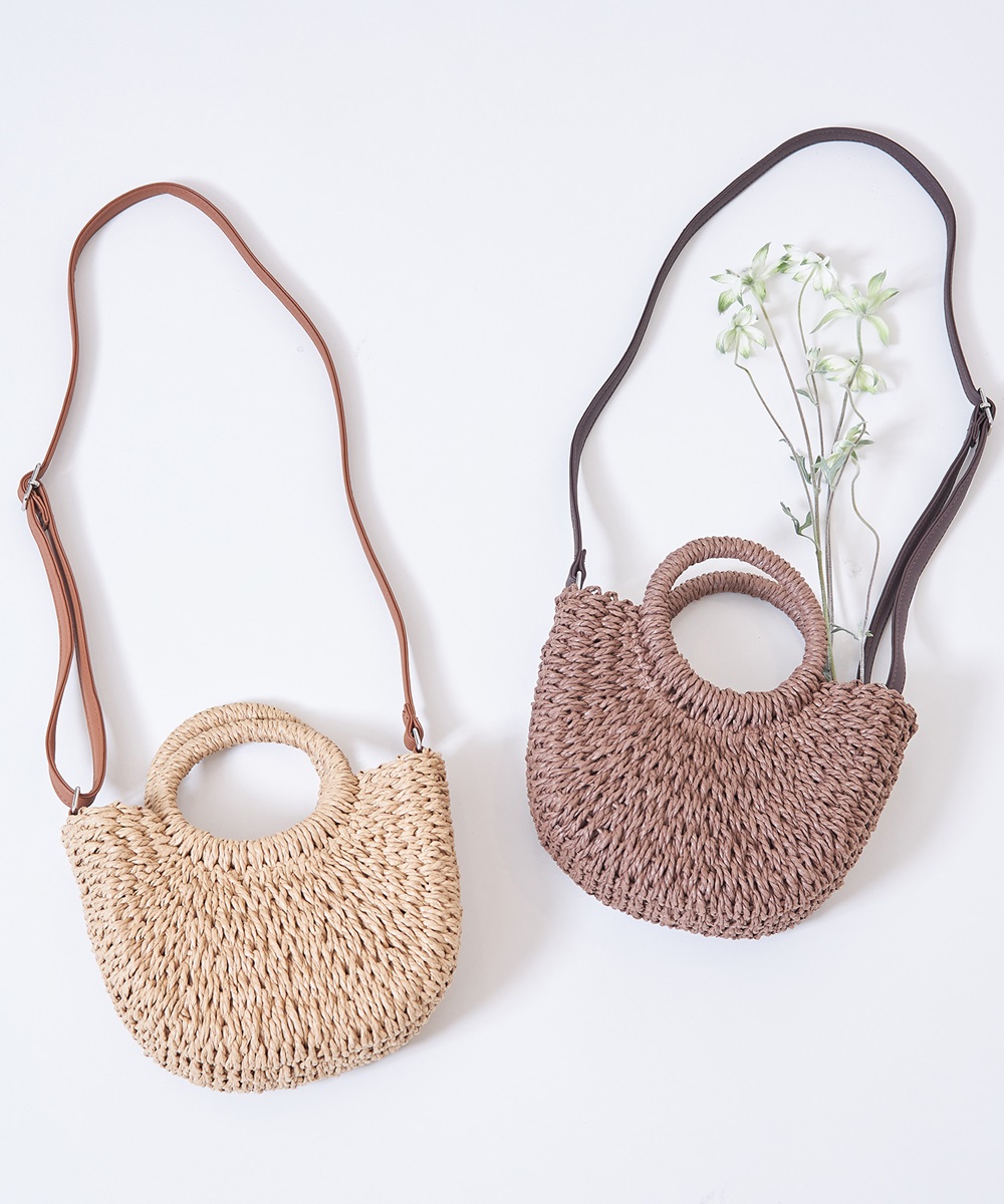 リンクハンドルハーフムーンかごバック※一部店舗のみ入荷