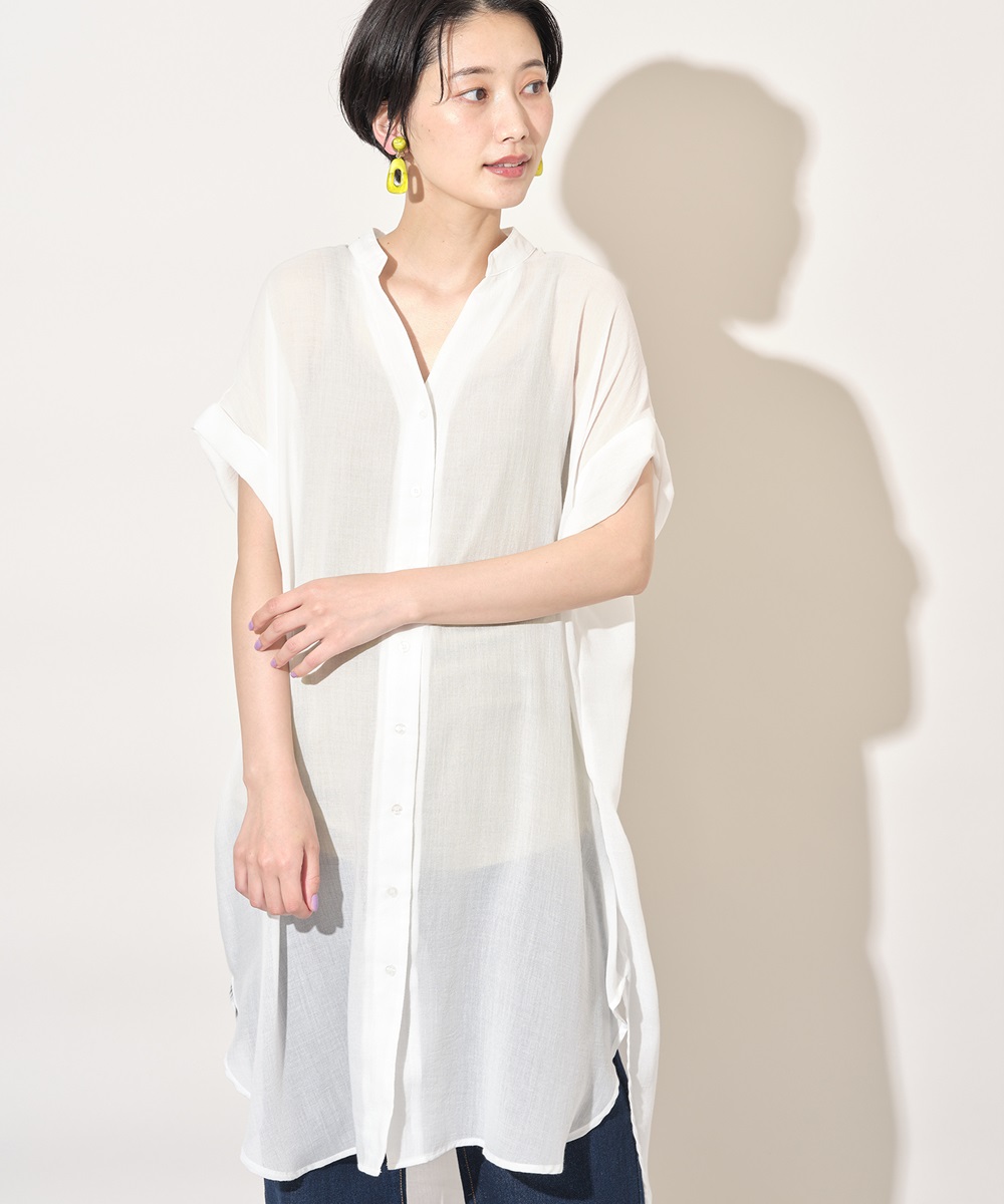 スキッパーシアーロングシャツ