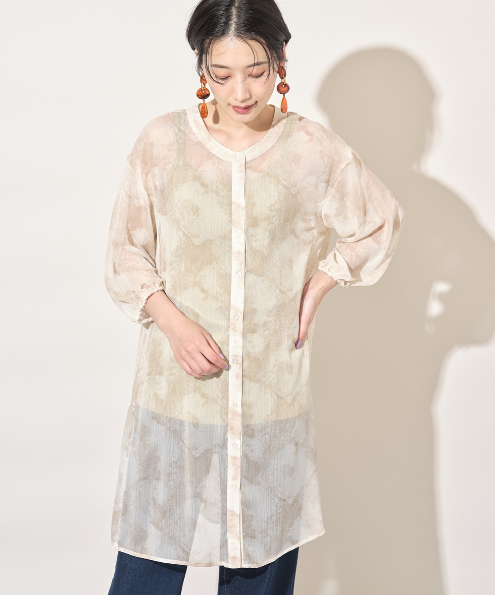 シアーモザイクバックティアードチュニック