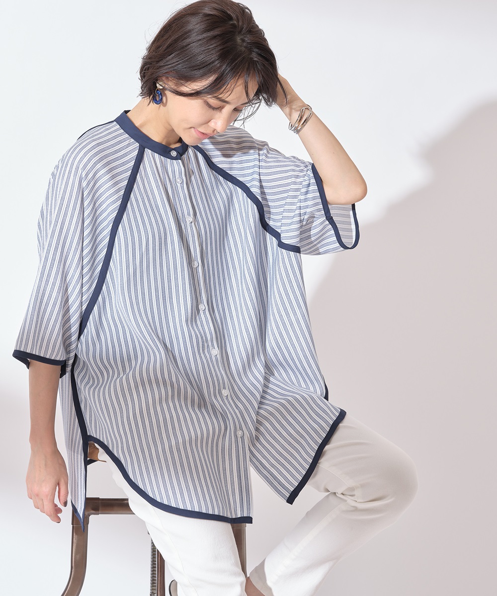 パイピングラグランBIGストライシャツ※一部店舗のみ入荷