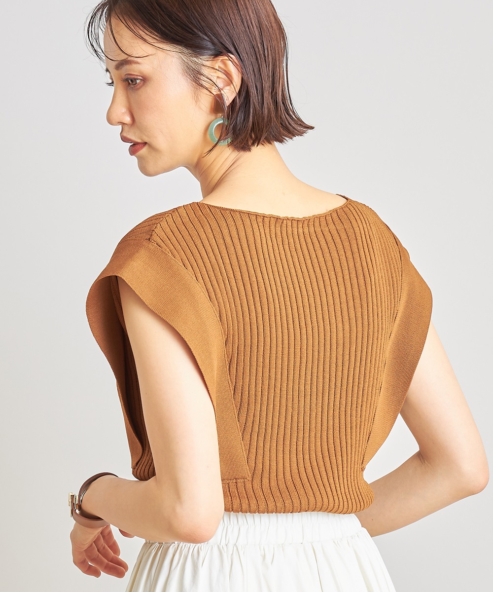 リブニットスクエアフレンチトップス※WEB Store限定販売