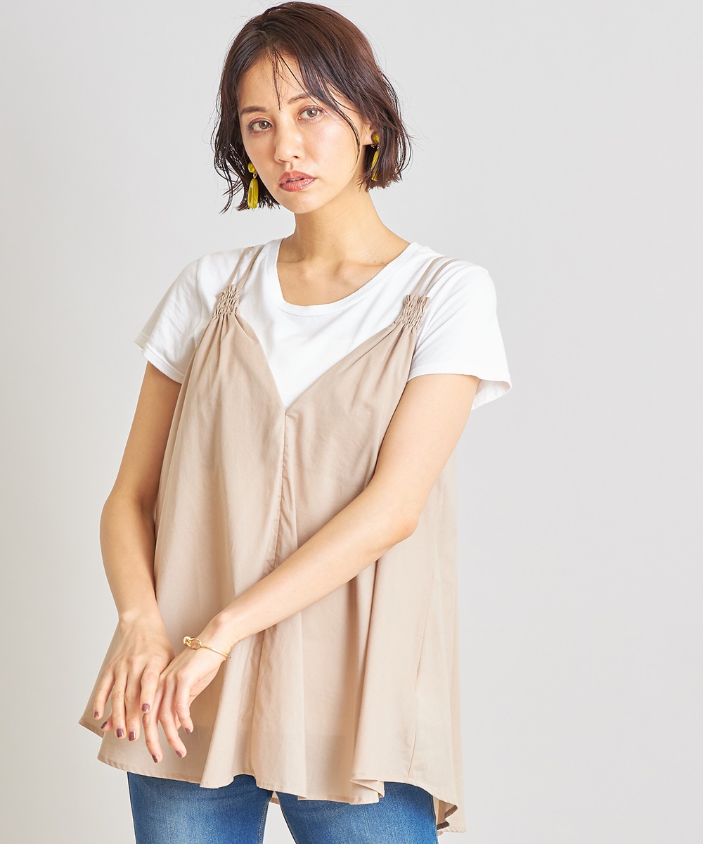 コットンギャザーキャミソール※WEB Store限定販売