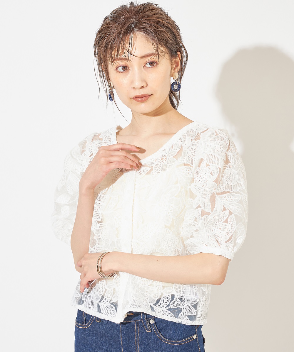 前後2WAYオーガンジーブラウス※WEBStore限定販売
