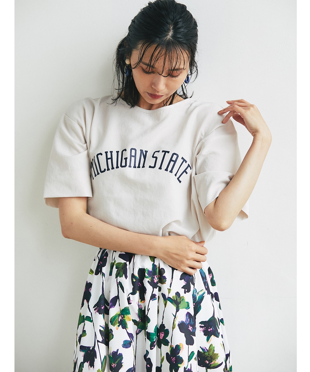 麻ライクアムンゼンロゴプリントT　※WBE store限定販売