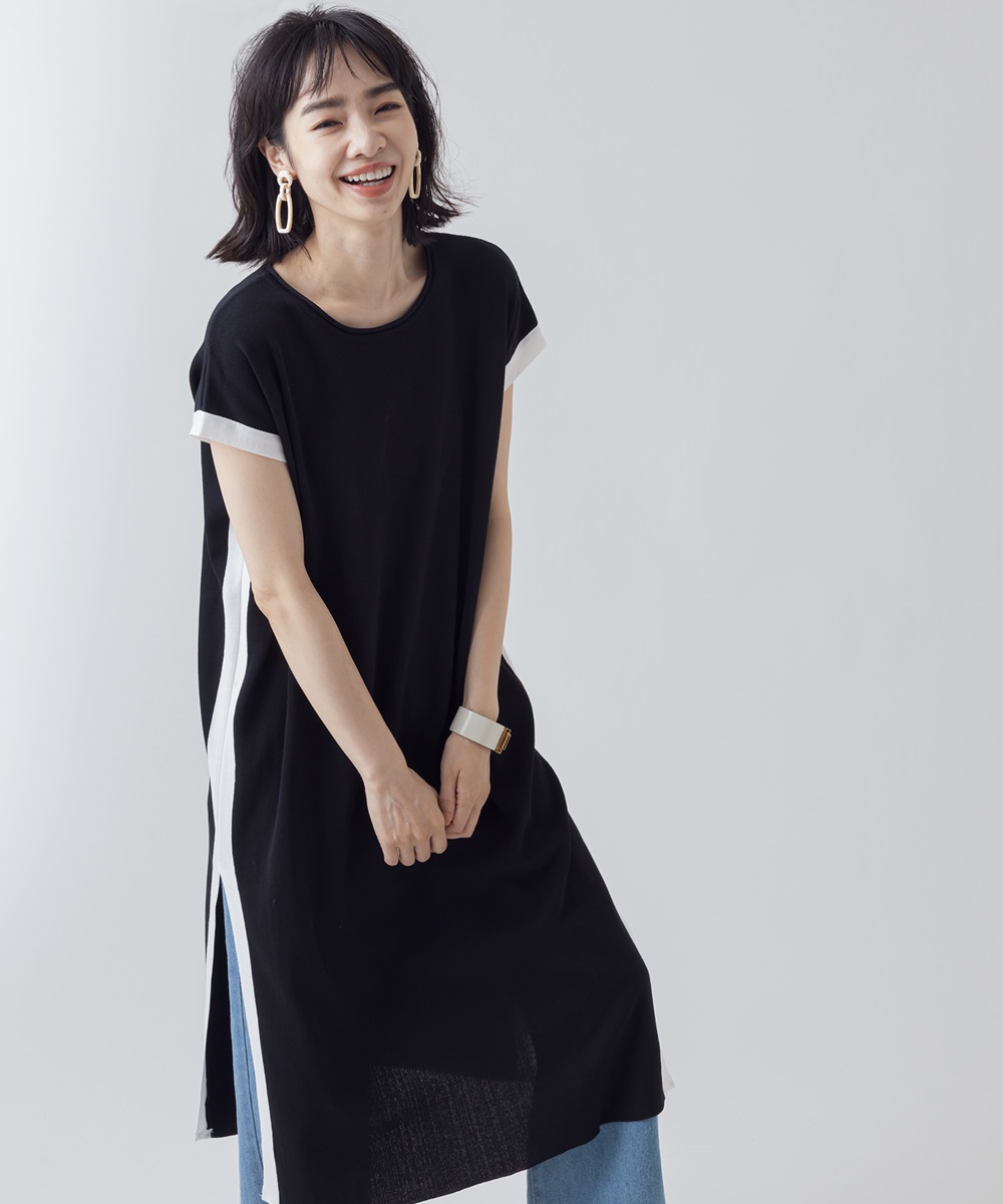 配色ラインニットワンピース※WEB Store限定販売