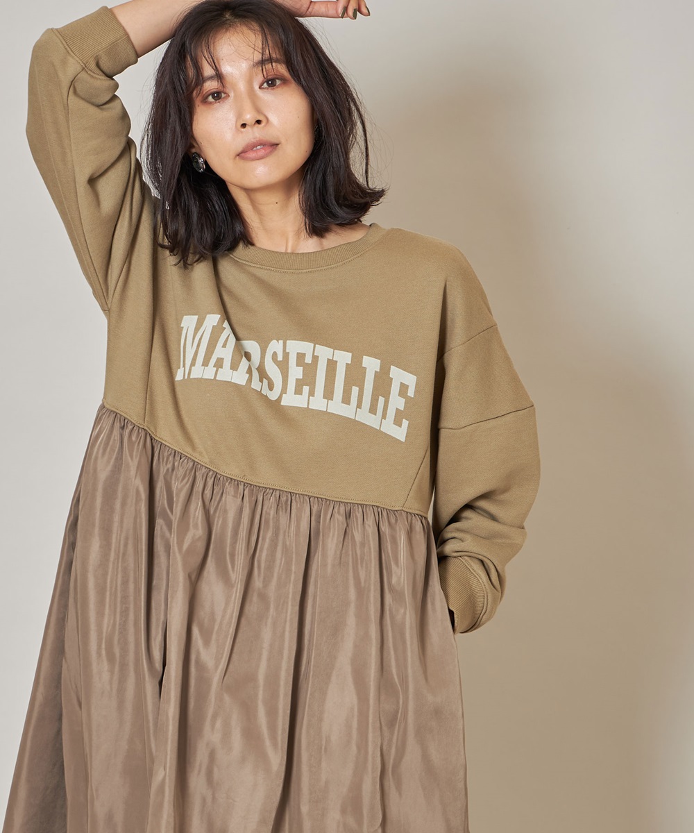 フロッキープリントワンピース※一部店舗のみ入荷