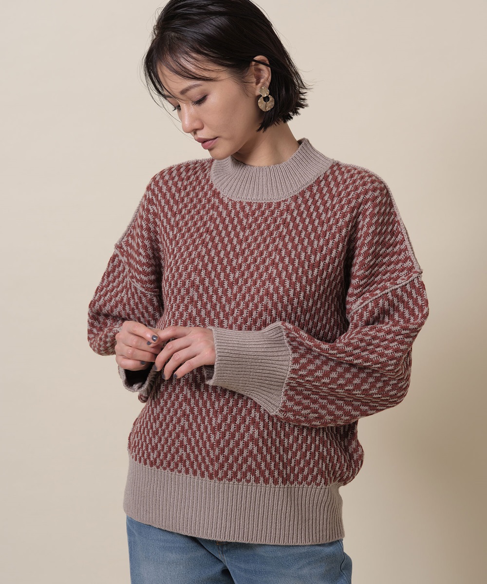 配色ジャガードニット※一部店舗のみ入荷