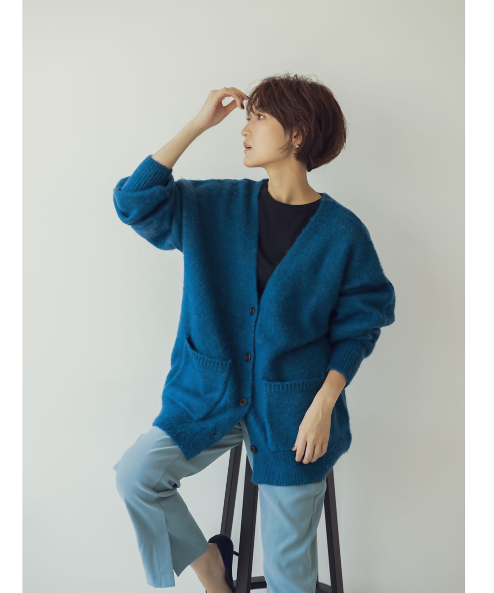 《金子麻貴さん着用》起毛モヘアタッチルーズカーディガン　※一部店舗のみ入荷