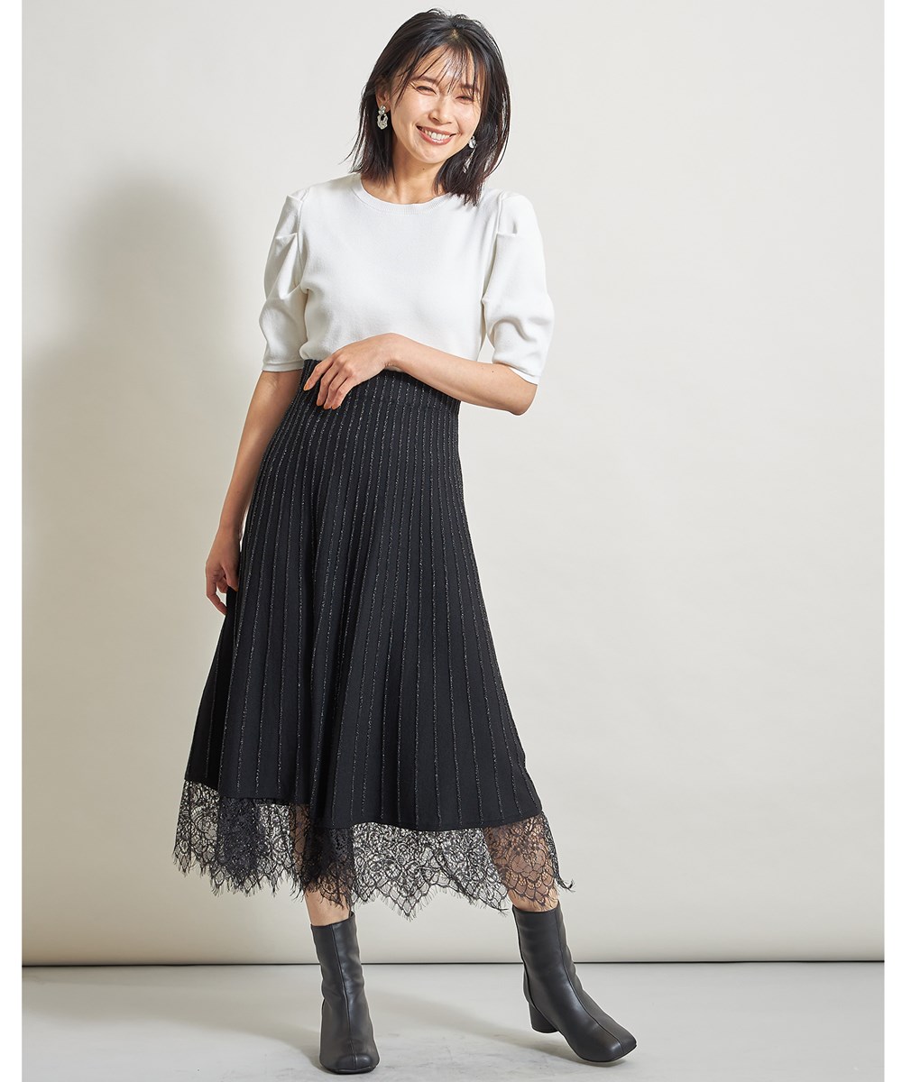 ヘムレースニットスカート※一部店舗のみ入荷