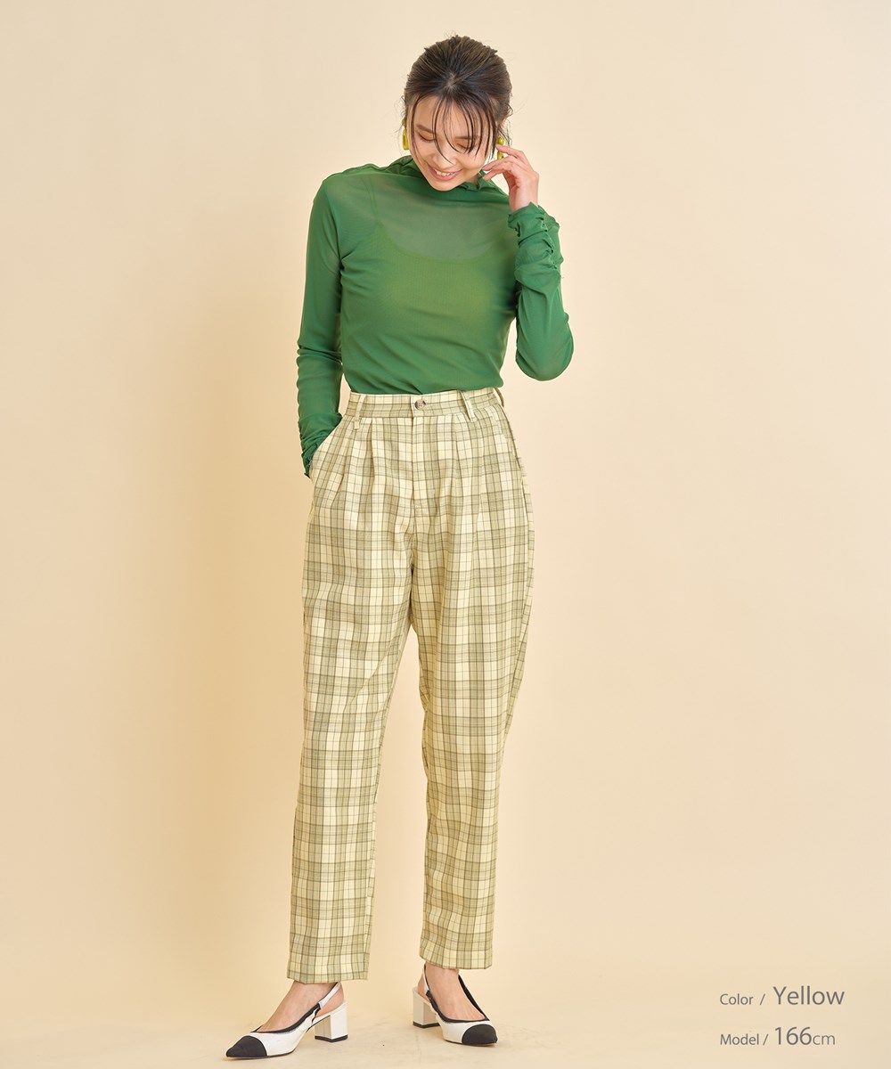チェック柄テーパードパンツ※WEB Store限定販売