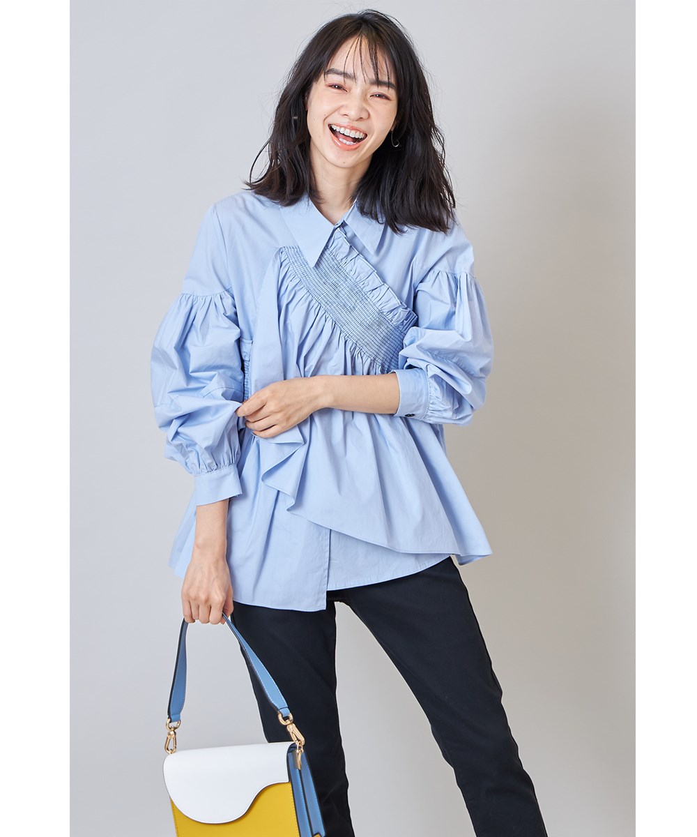 フリルデザインオリュームスリーブブラウス※WEB Store限定販売