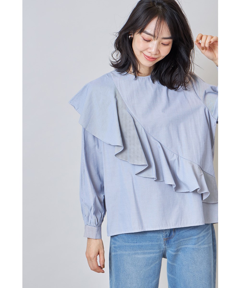 1月10日WEB限定再販！フロントラッフルブラウス