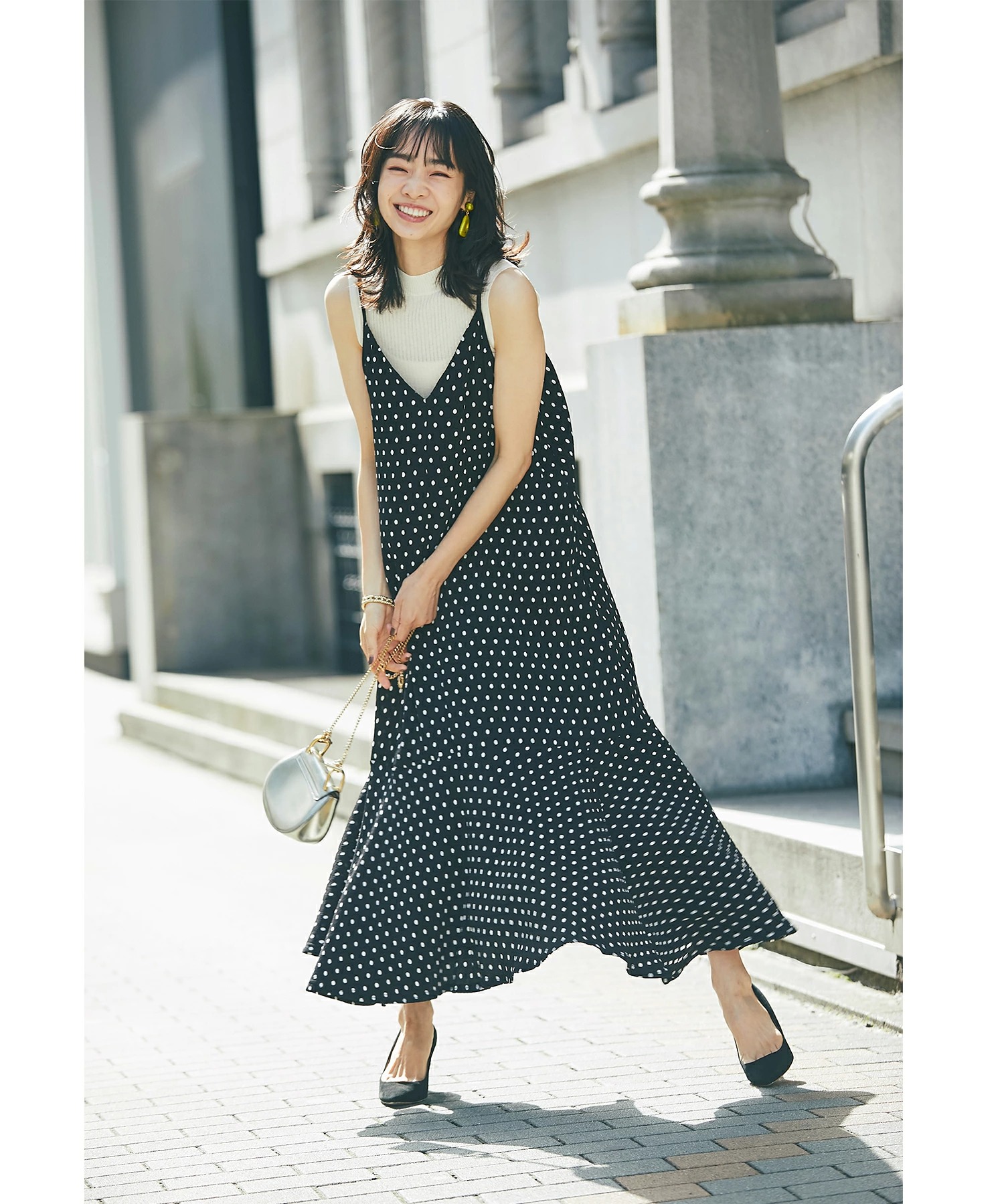ドット楊柳プリントキャミワンピース※WEB Store限定販売