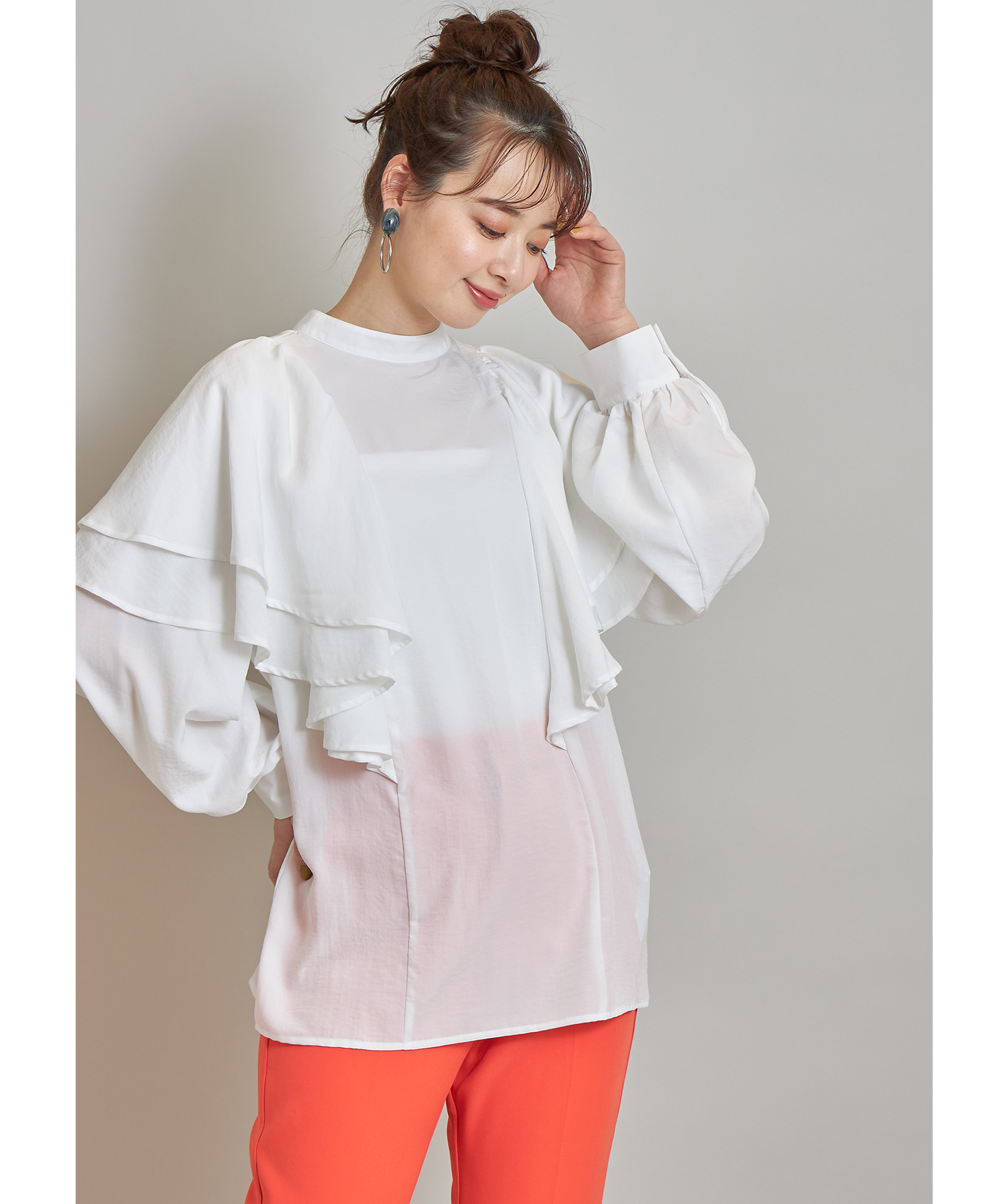 ワイドダブルフリルブラウス※WEB Store限定販売
