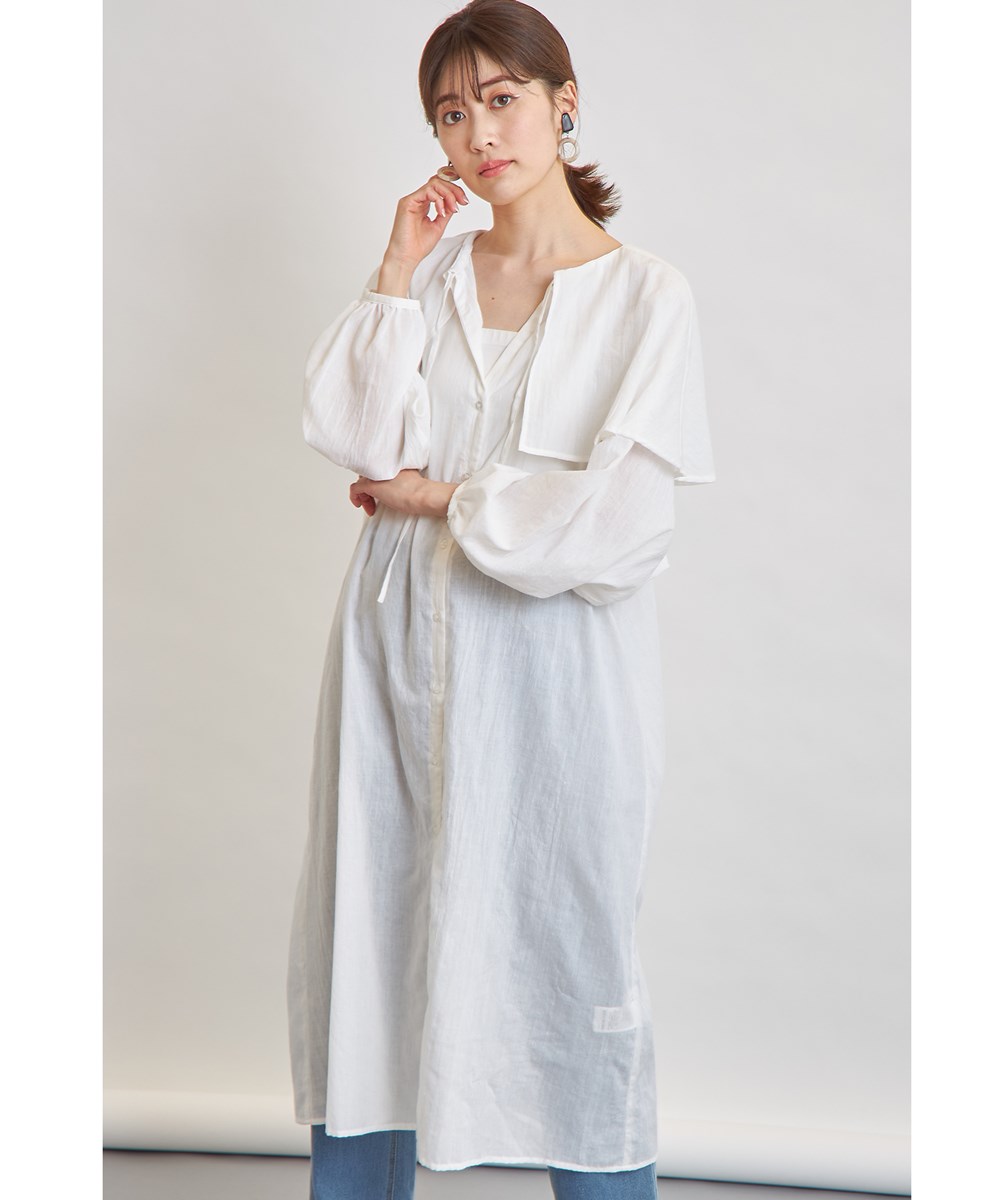 ドロストケープカラーシャツワンピース※WEB Store限定