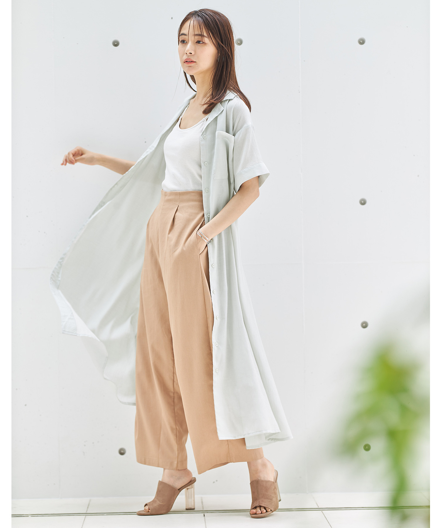 ベルト付き開襟シャツワンピース※WEB Store限定販売
