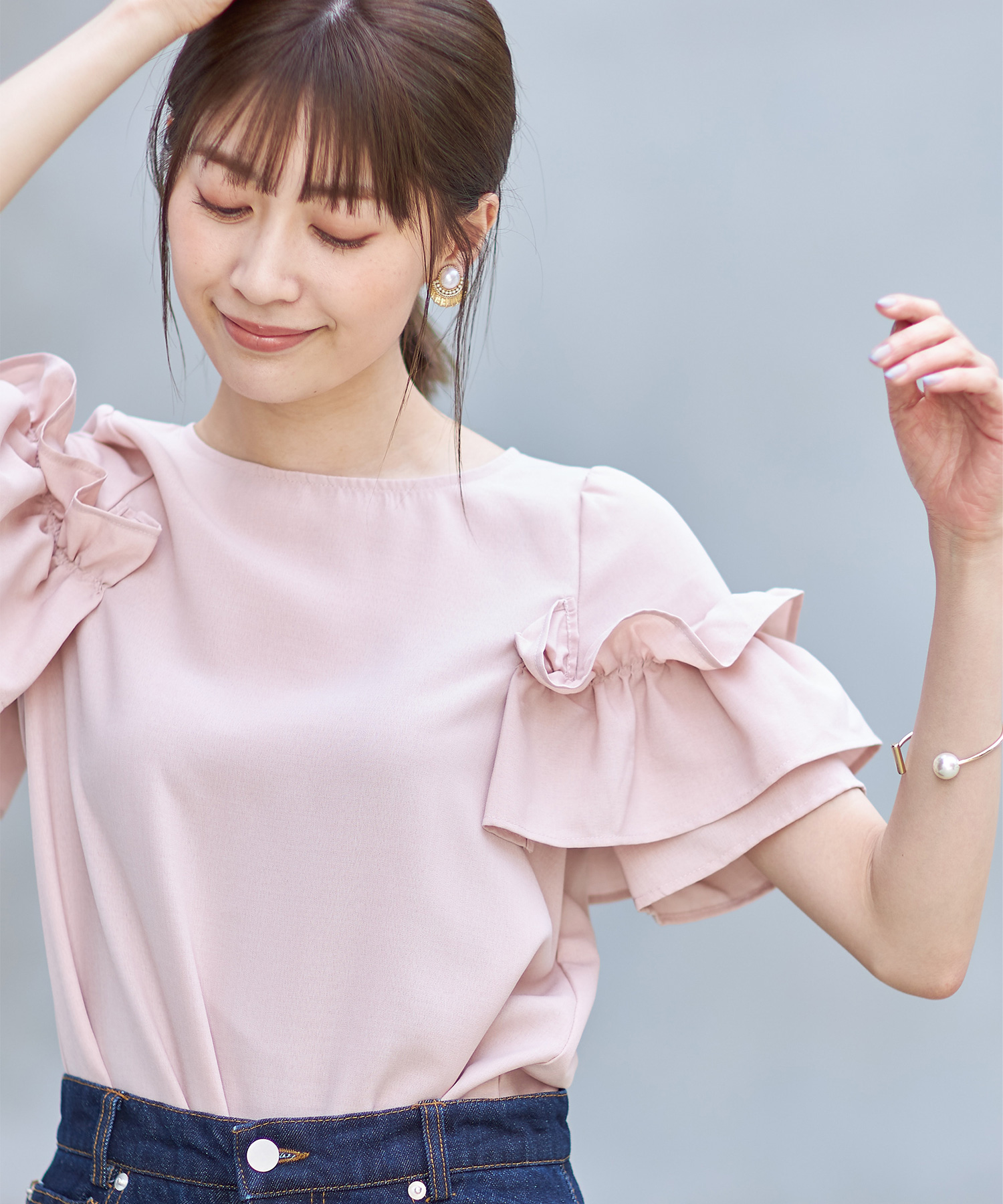 袖フリルブラウス※WebStore限定