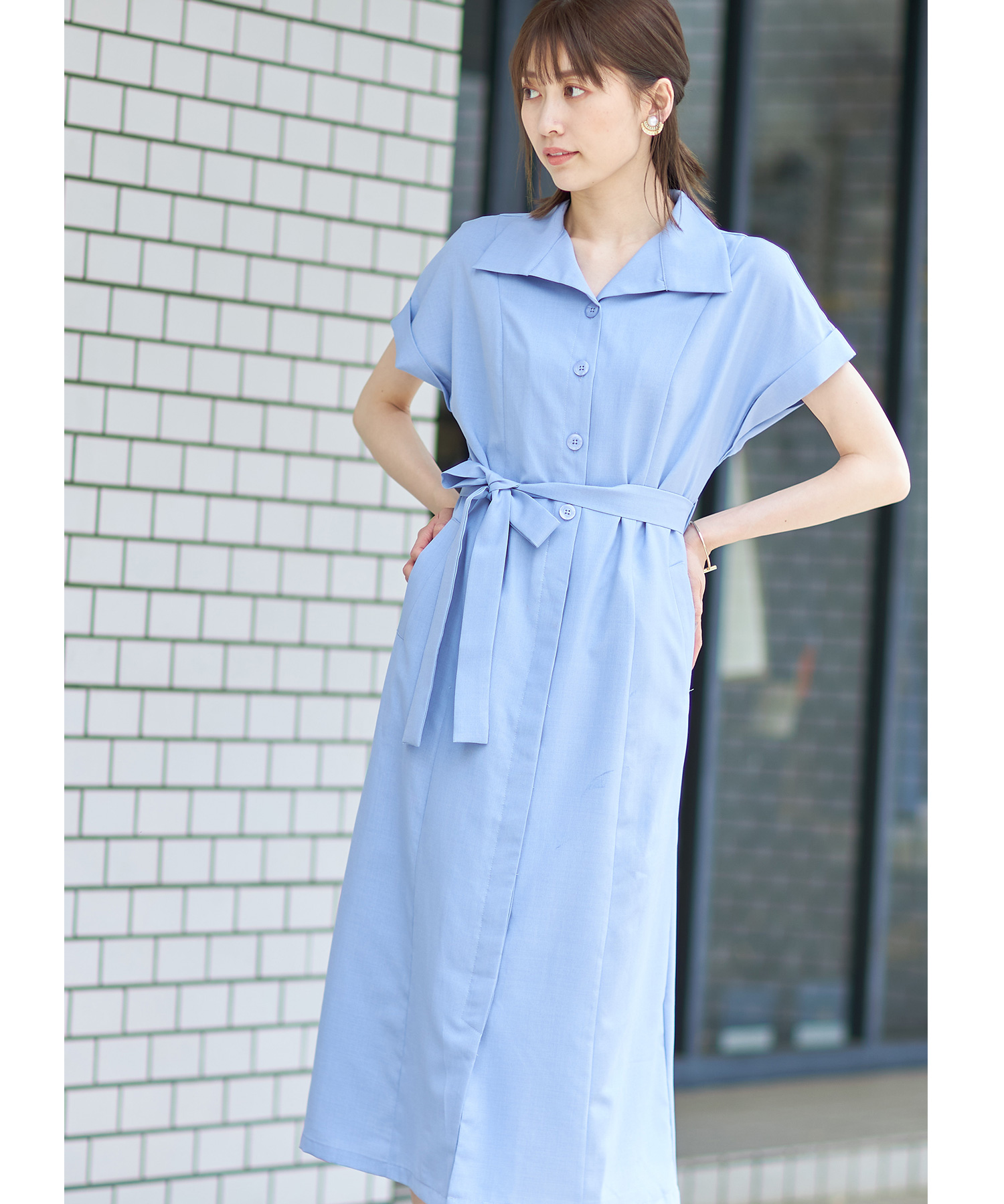 開襟シャツワンピース※WEB Store限定販売