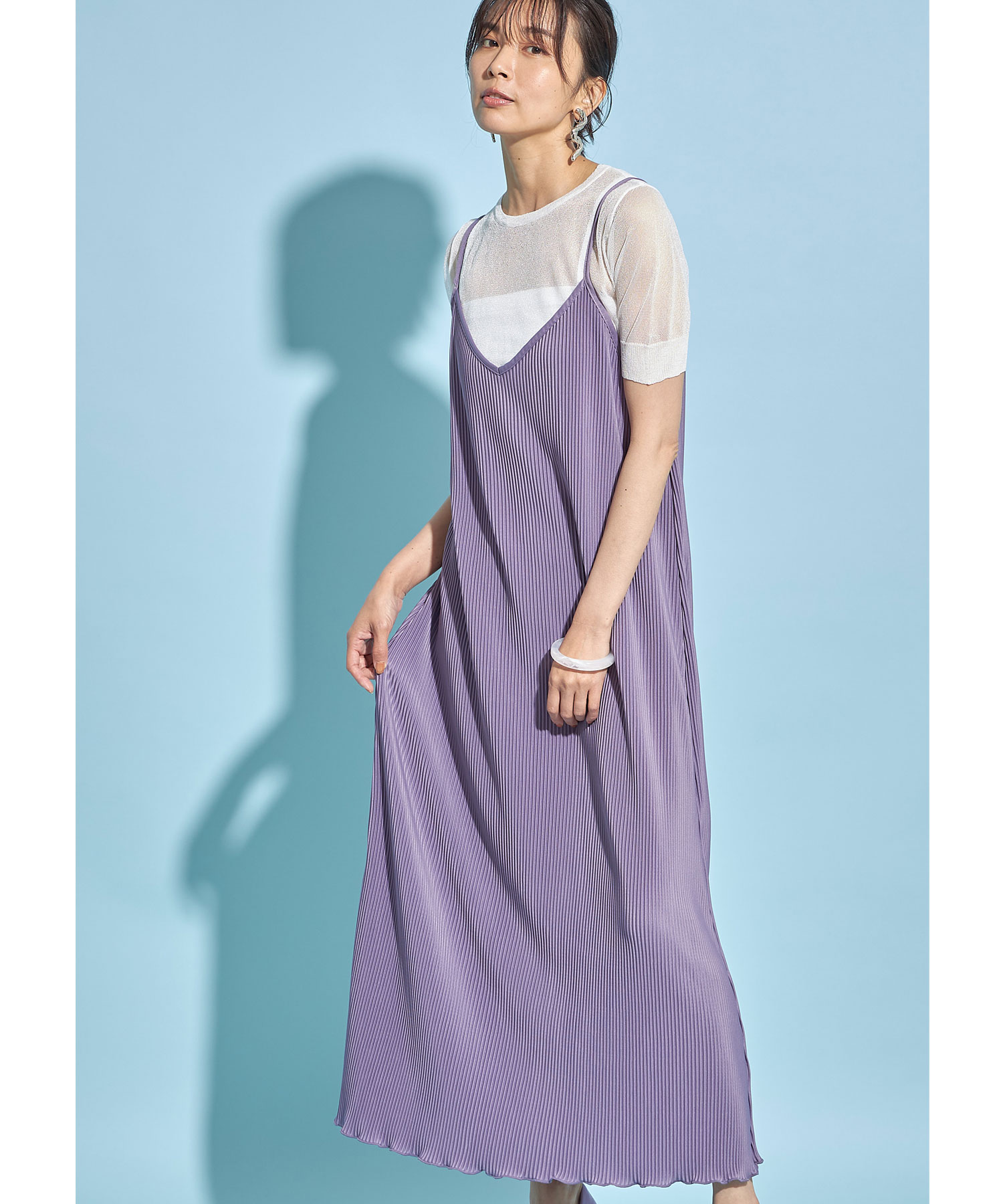 クリスタルプリーツキャミワンピース※WEB Store限定販売