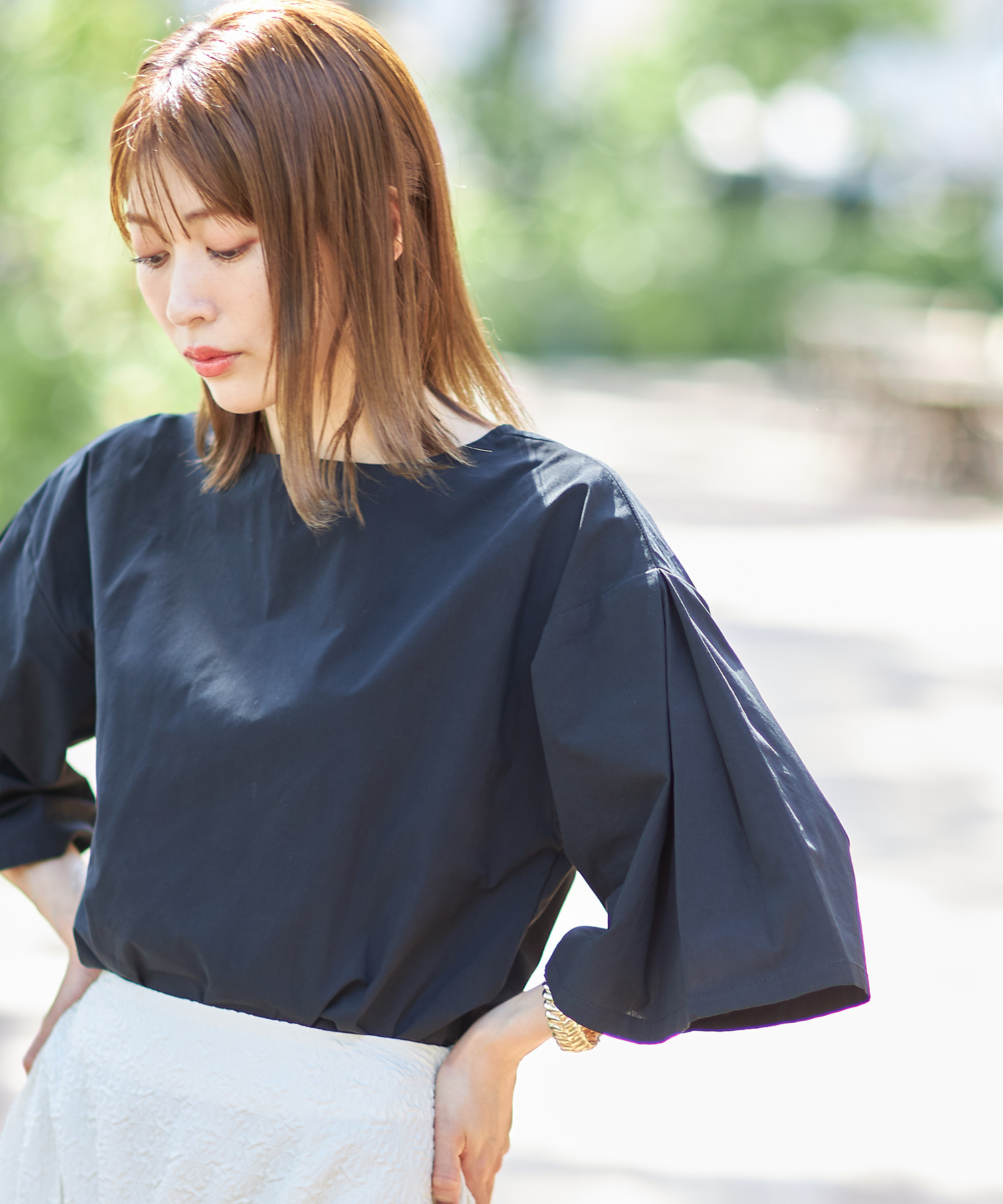ブロードタックフレアブラウス※WEB Store限定販売