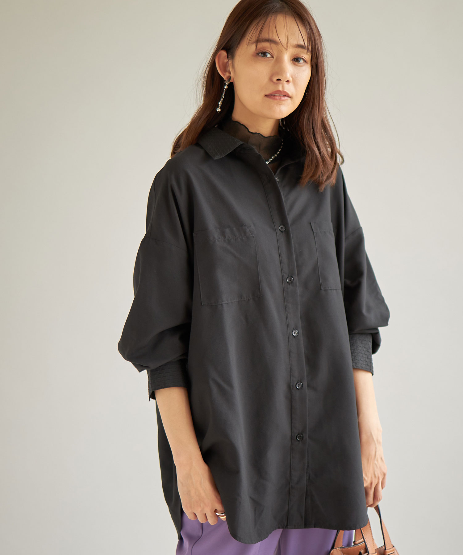 12月1日午前0:00WEB限定再販！袖カフス異素材シャツ