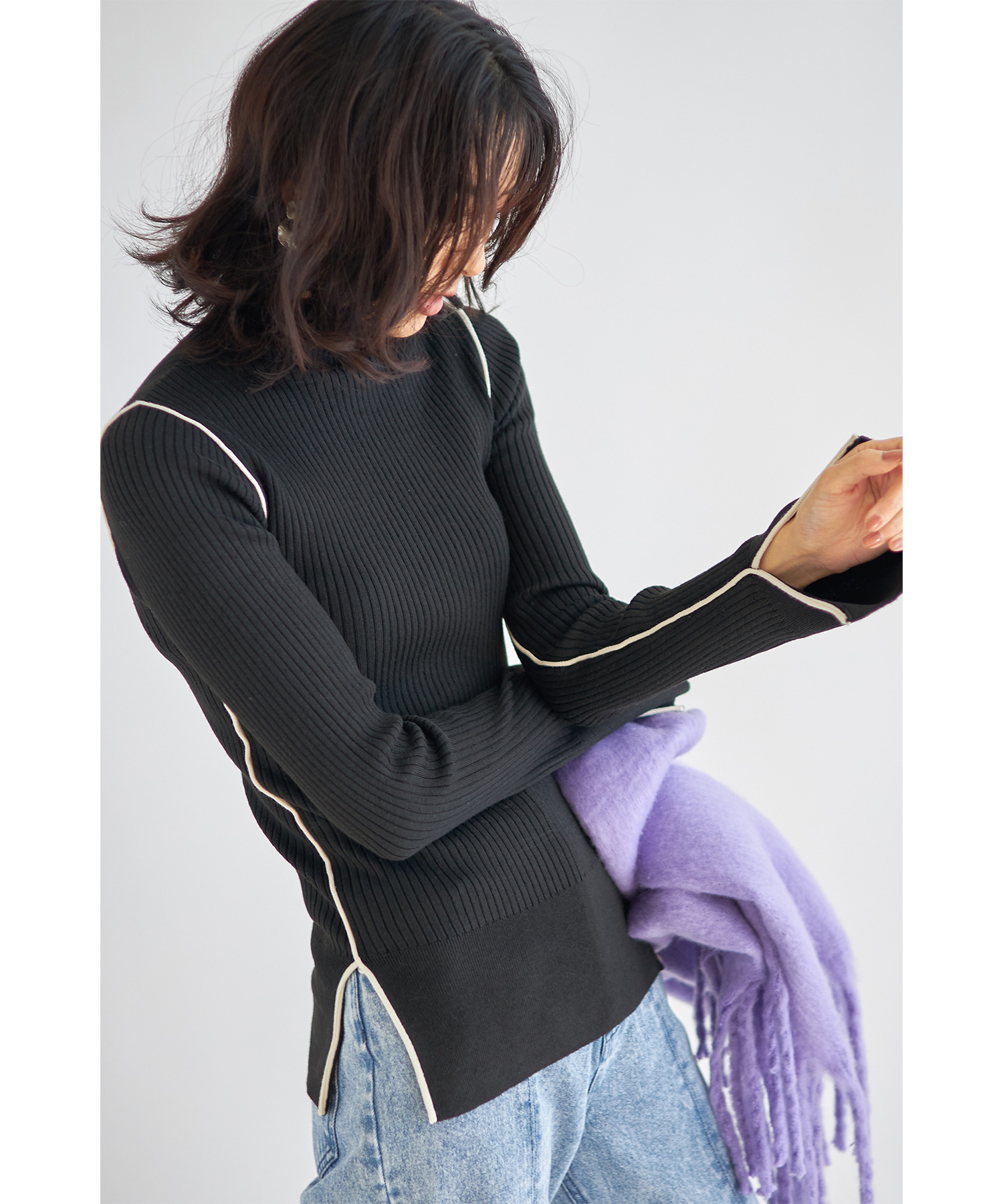 10月17日オフィシャルサイト限定少量再販！バイカラーニットトップス