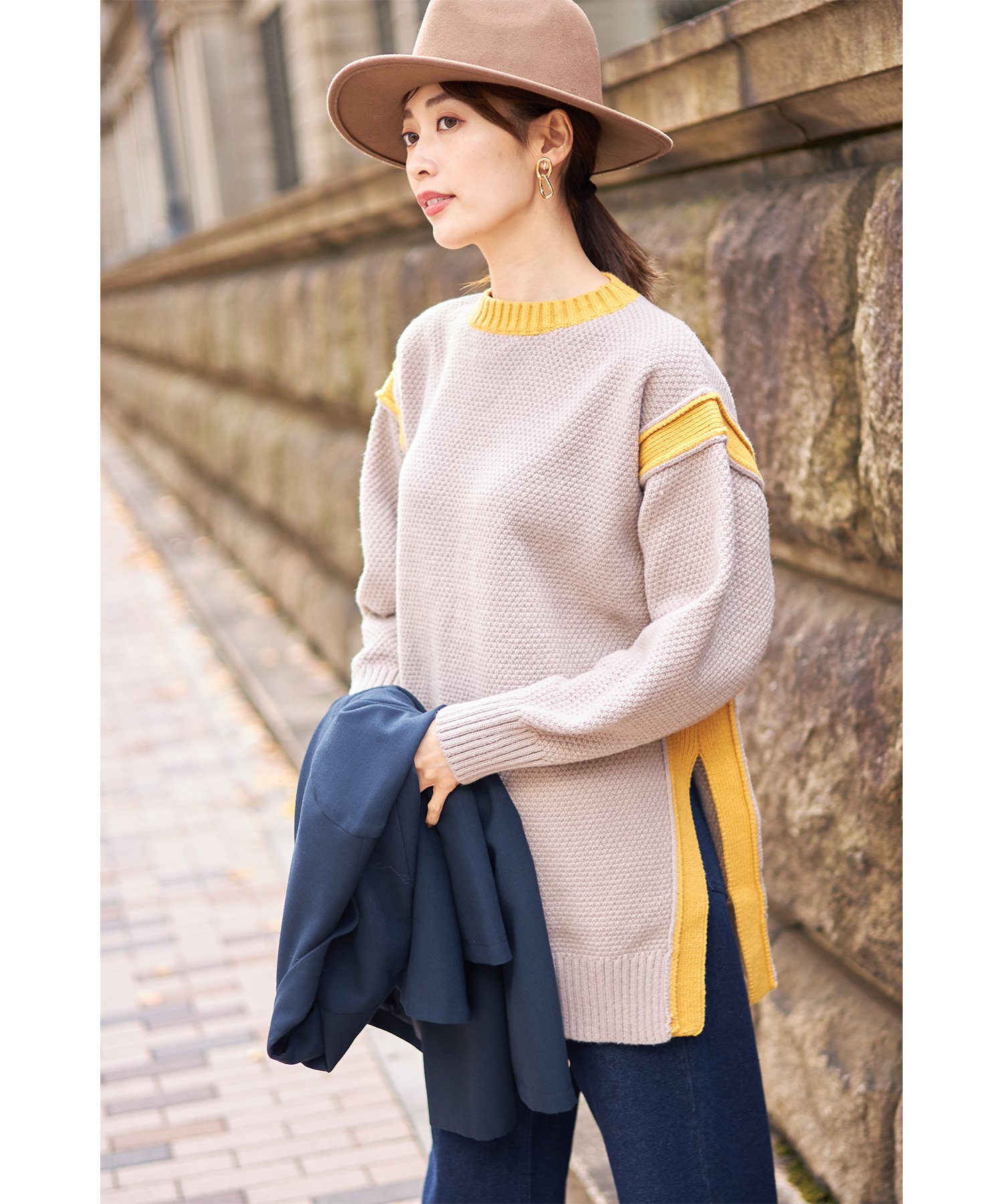 配色ラインニットプルオーバー※一部店舗のみ入荷