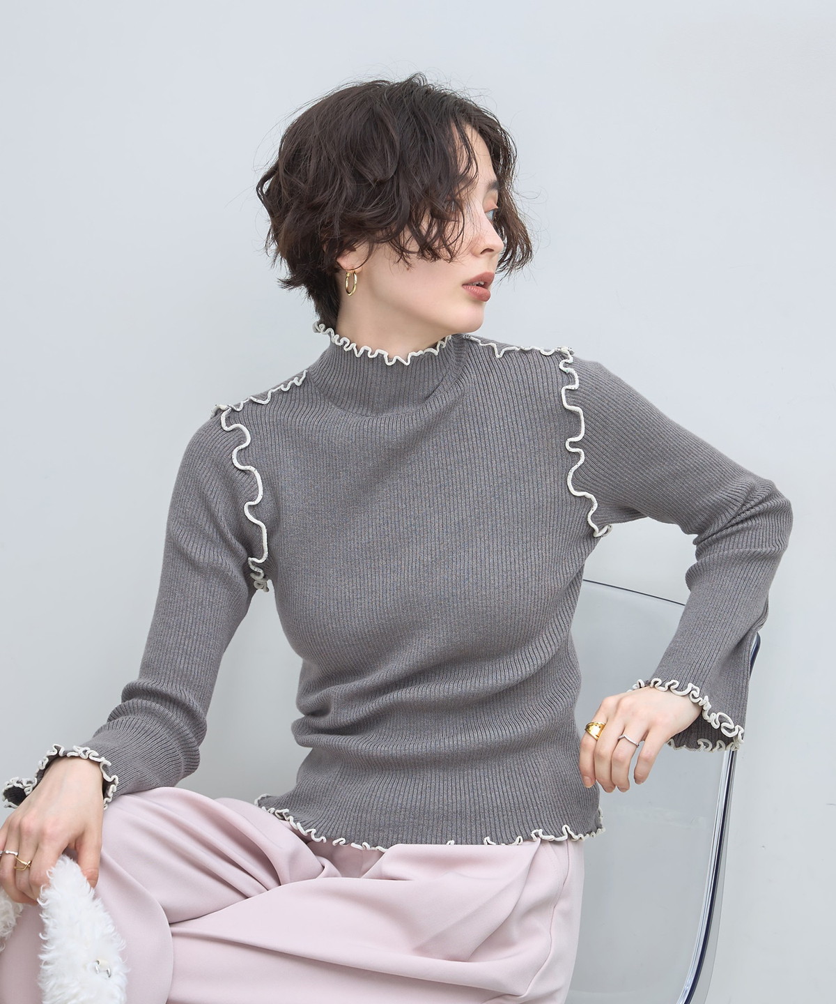【オフィシャルサイト限定】メローリブニットプルオーバー
