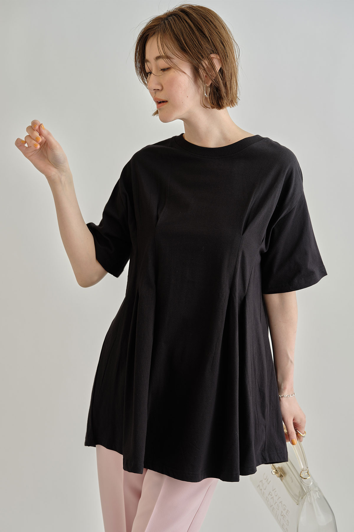 【WEB限定】タック入りフレアプルオーバー＊SALE品につき返品/交換/注文確定後の変更キャンセル不可＊