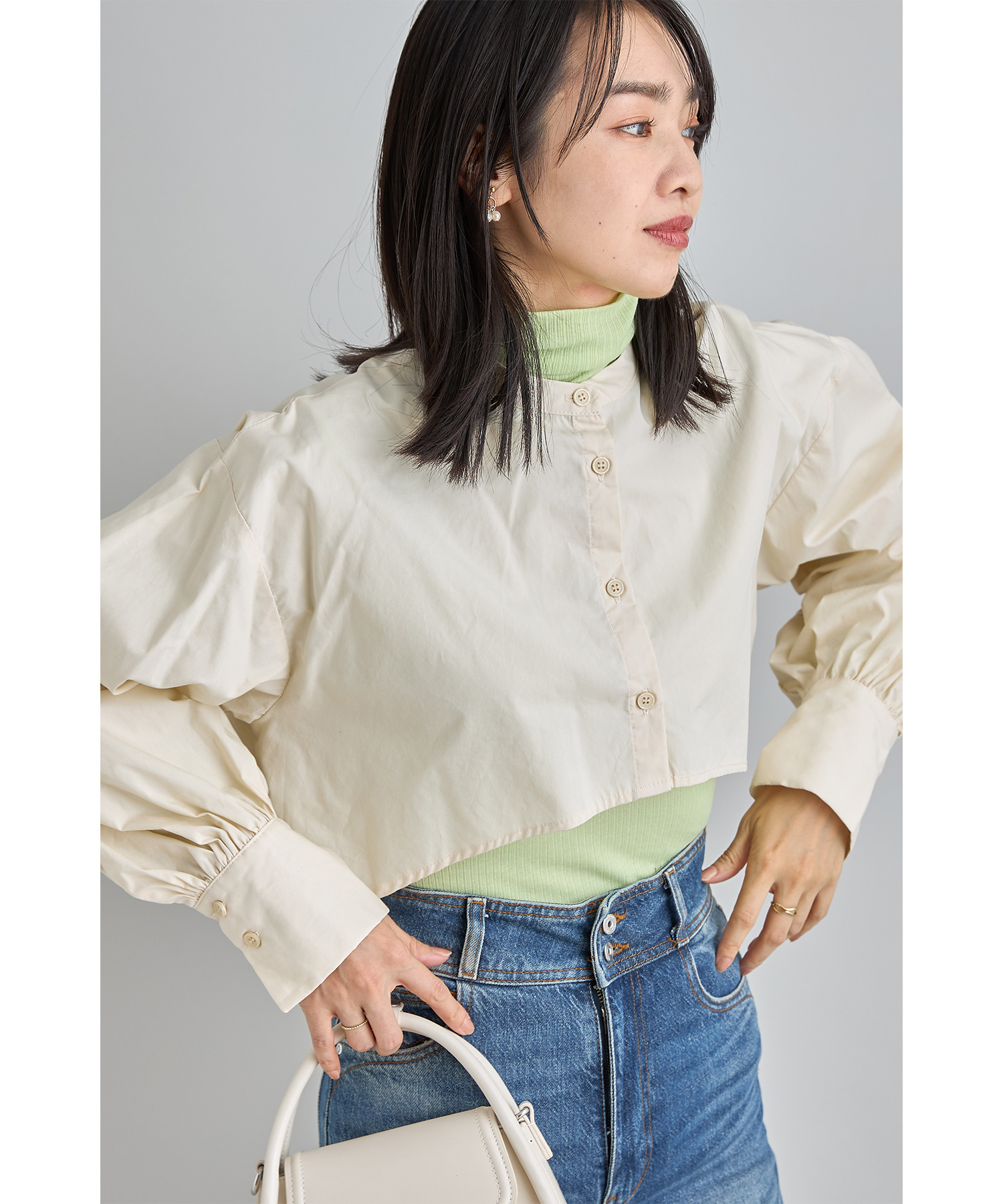 【WEB限定】クロップドフレアブラウス