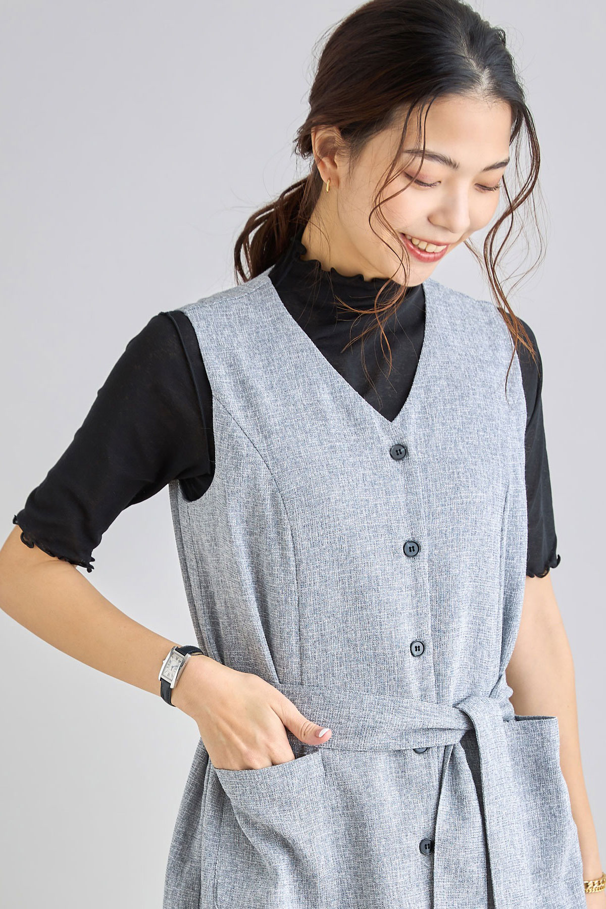 【WEB限定】【佐藤匠さん着用】前後2WAYシアーネット半袖ハイネックプルオーバー