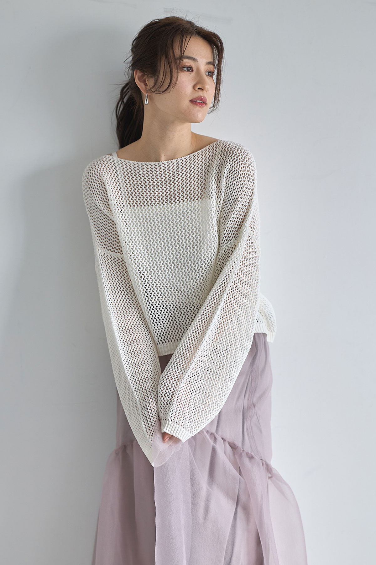 【WEB限定】メッシュショートトップス