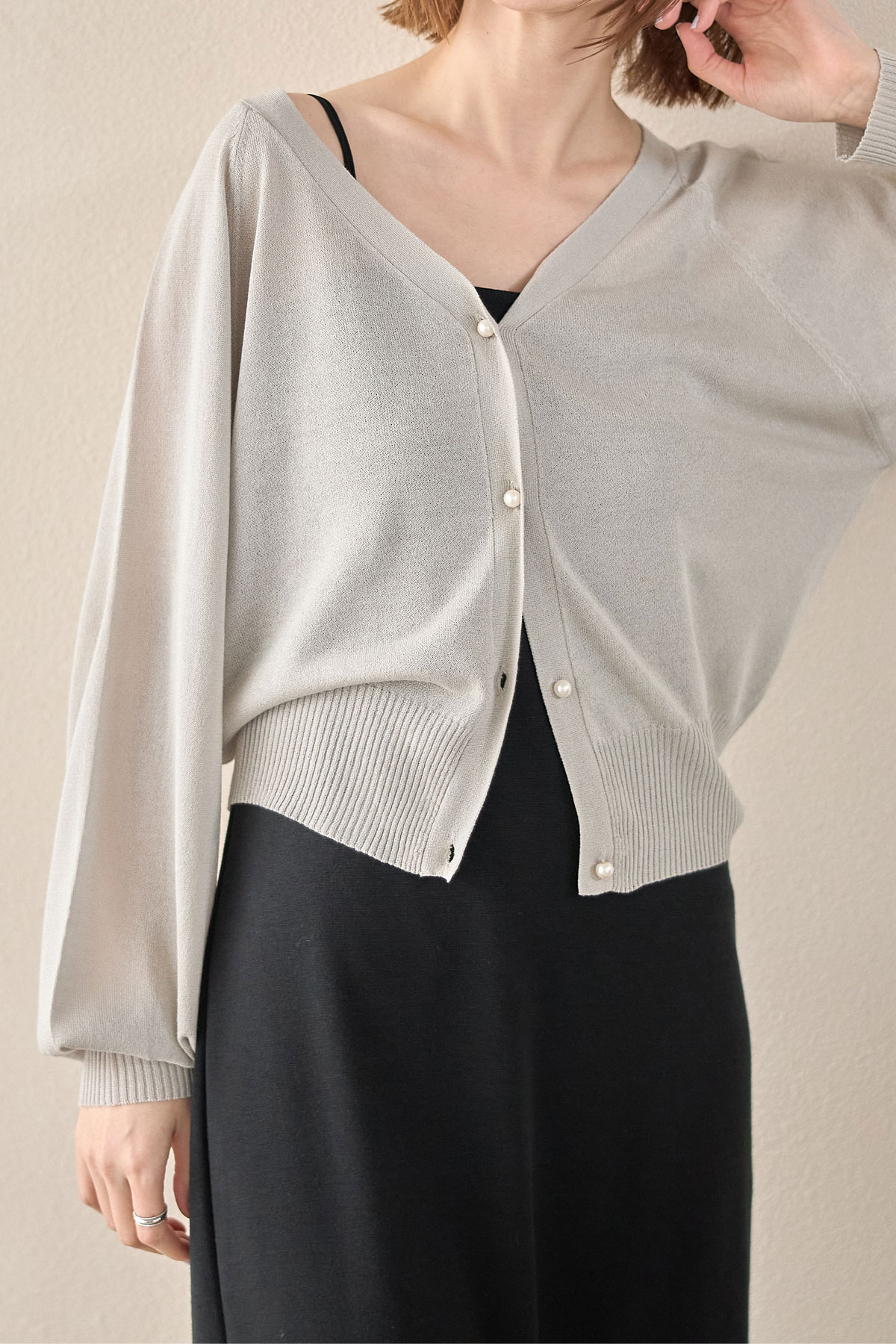 シアーラグランスリーブニットカーディガン※一部店舗のみ入荷