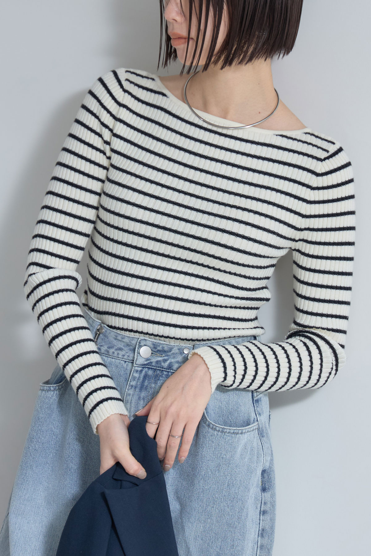 11月5日オフィシャルサイト限定少量再販！ボートネックボーダーニット