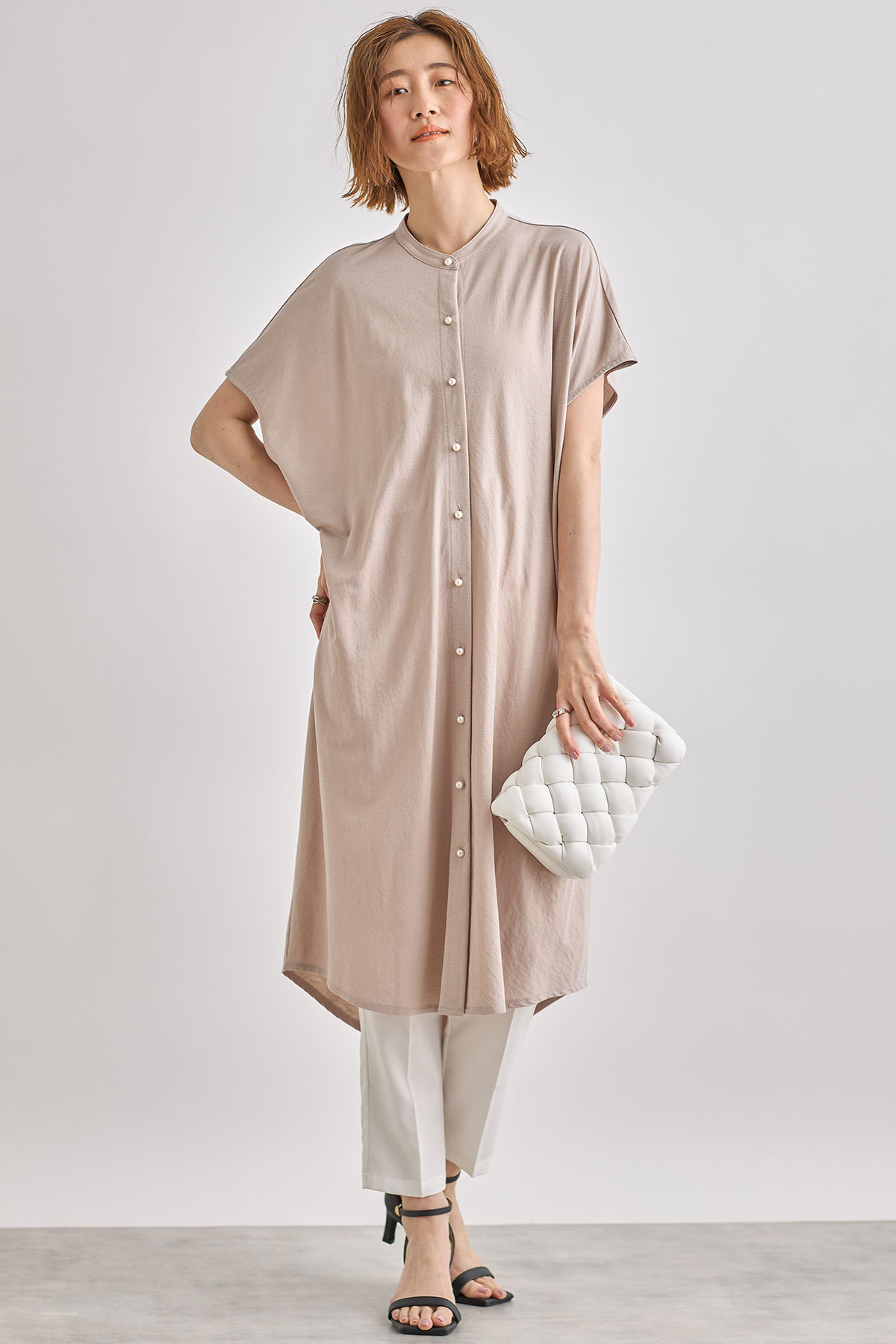 【WEB限定】パールボタンカットワンピース