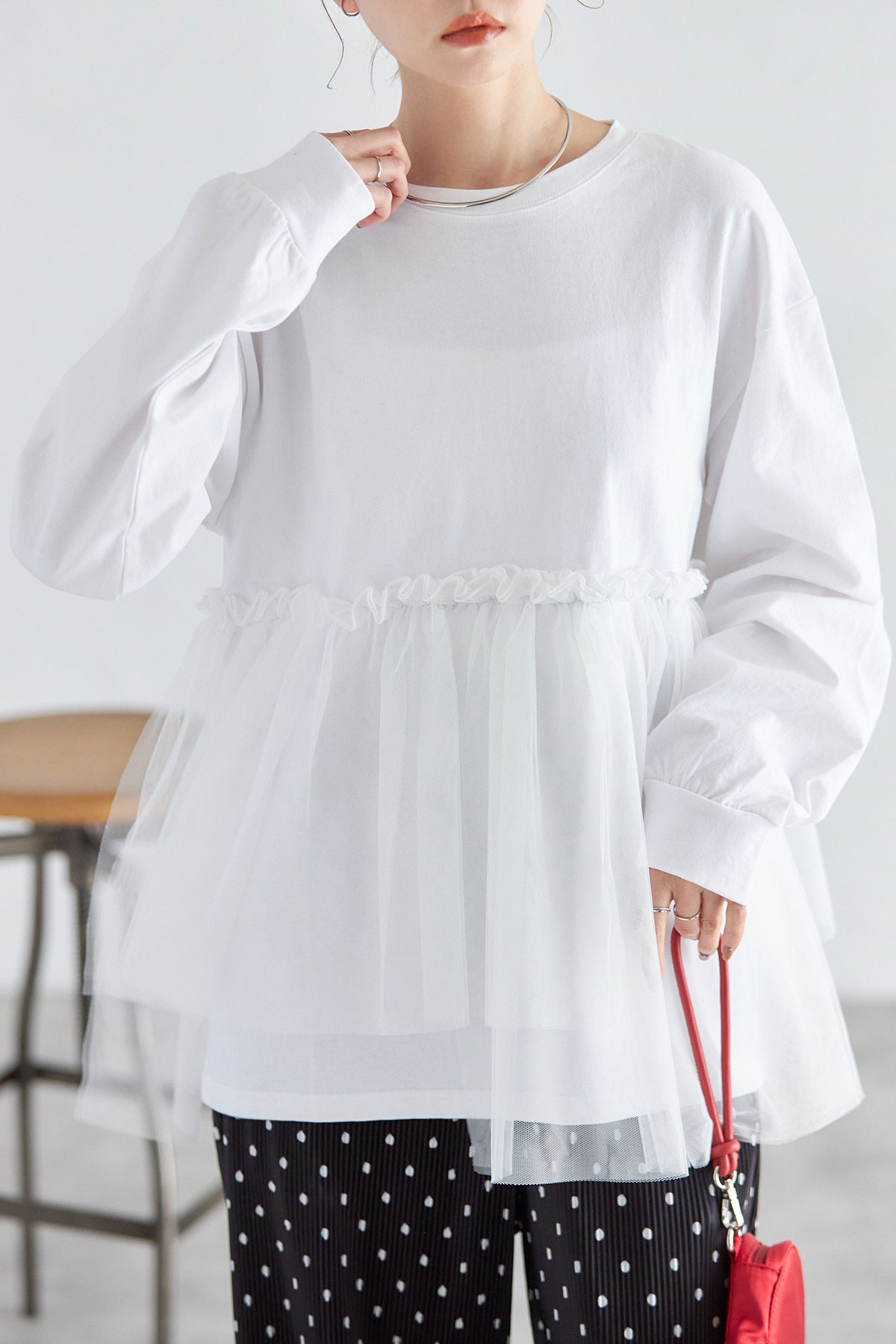 9月29日オフィシャルサイト限定少量再販！チュールペプラムドッキングプルオーバー