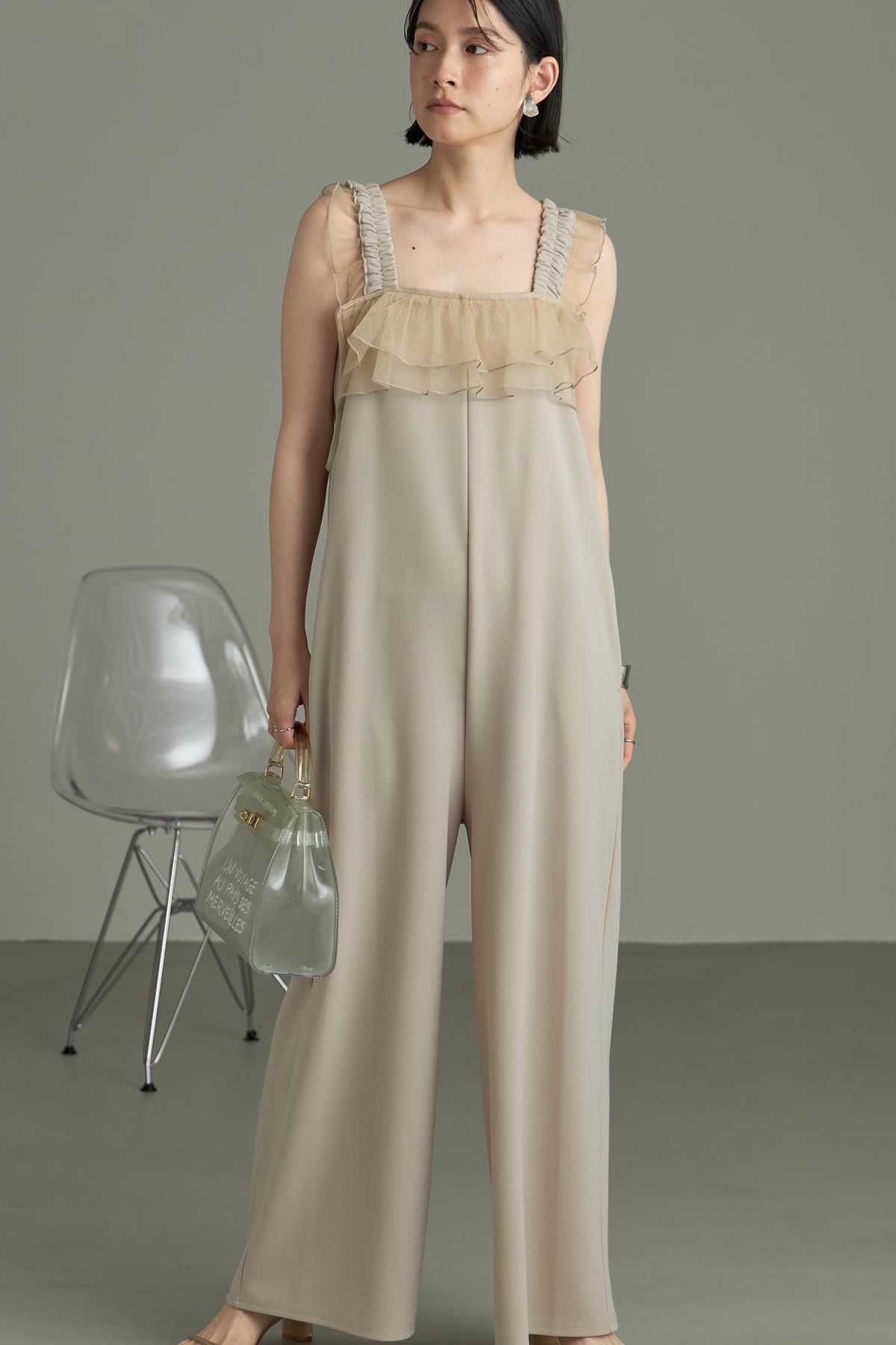 【WEB限定】チュールフリルオールインワン