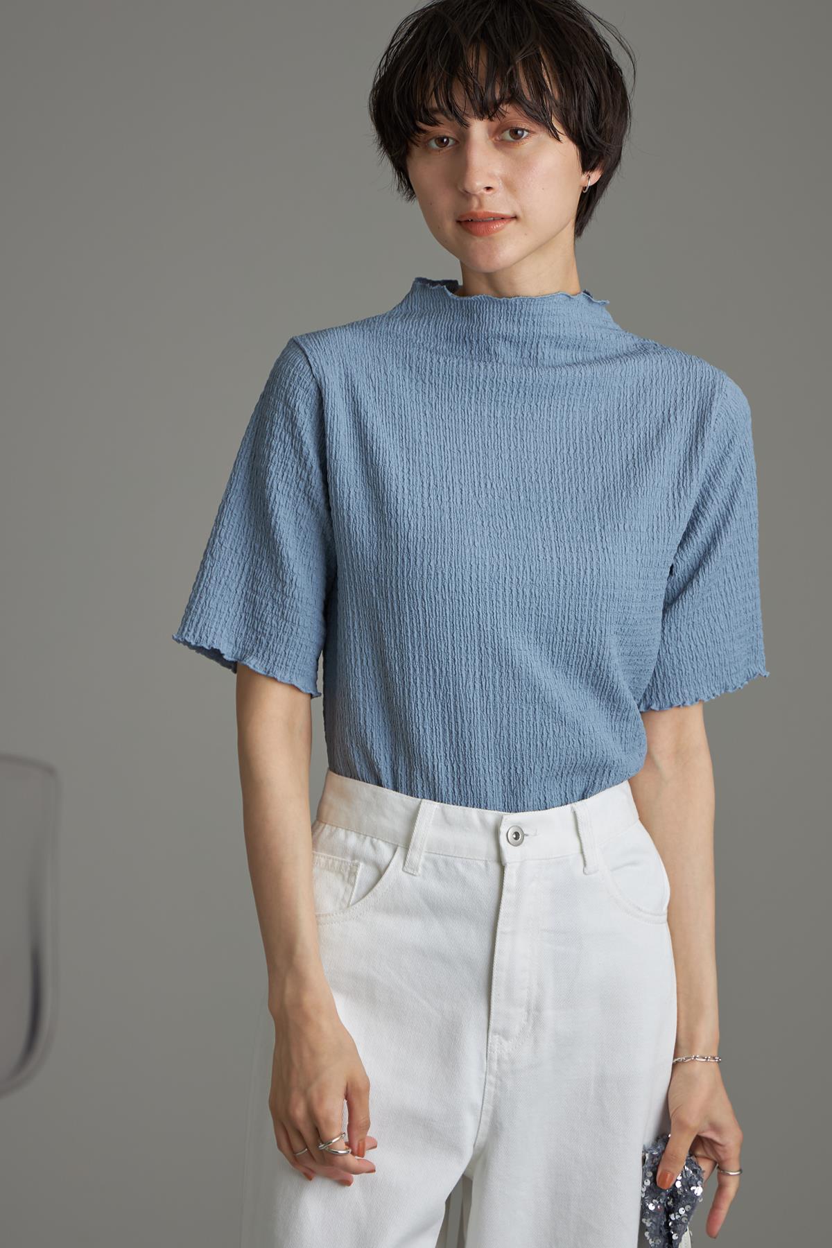 カットシャーリングメローハイネックTシャツ※一部店舗のみ入荷